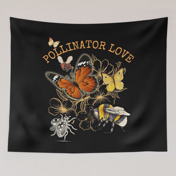Item preview, Pollinator Love Butterflies Bumblebees Colorful Design designed and sold by EarthArtDesigns.