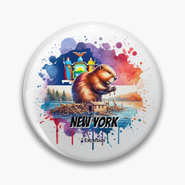 Item preview, New York — Beaver | State Animal Watercolor Art designed and sold by MTeesGA.