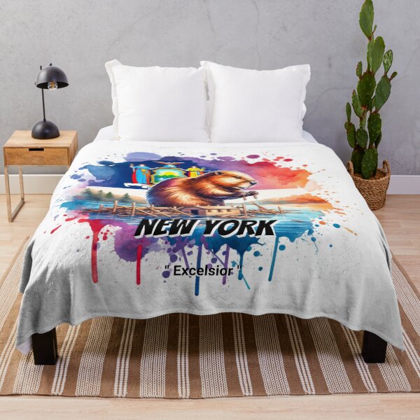 Item preview, New York — Beaver | State Animal Watercolor Art designed and sold by MTeesGA.