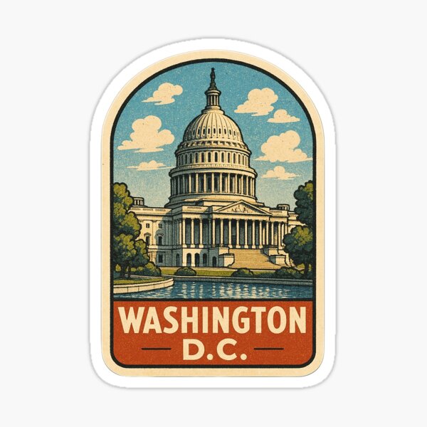 Item preview, Vintage Washington D.C. Capitol Sticker designed and sold by SugarPix Designs.