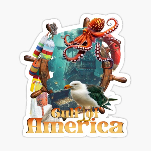 Gulf of America Octopus Treasure Adventure Sticker