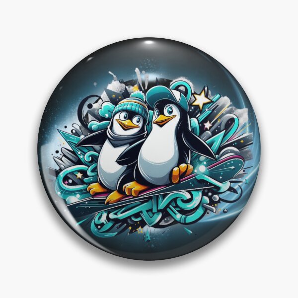Item preview, RAD Penguins on Snowboard Dreamy Fantasy Style Graphic Design designed and sold by GEM STYLE.
