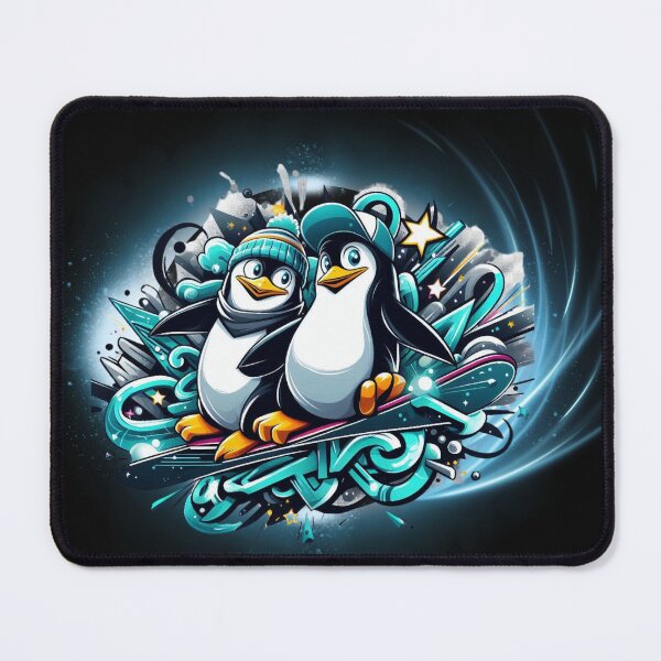 Item preview, RAD Penguins on Snowboard Dreamy Fantasy Style Graphic Design designed and sold by GEM STYLE.