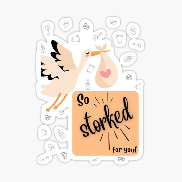 Item preview, So Storked Baby Shower Card designed and sold by That's What She Said Ink..