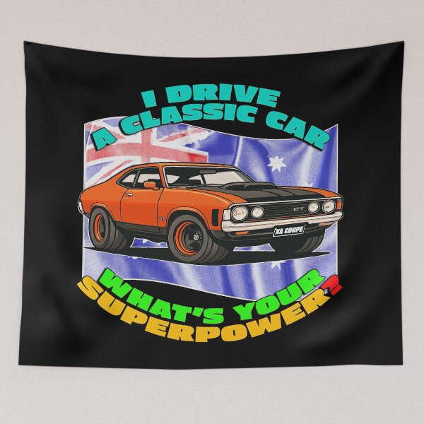 Item preview, XA Falcon GT RPO Coupe Cartoon – Classic Aussie Muscle Car Art designed and sold by Michael van der Hoorn.