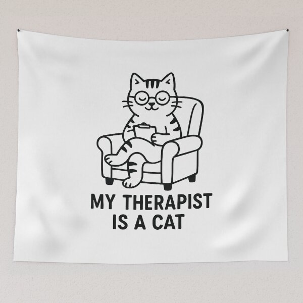 Item preview, My Therapist is a Cat – Funny Cat Lover Quote designed and sold by DOPANDA ..
