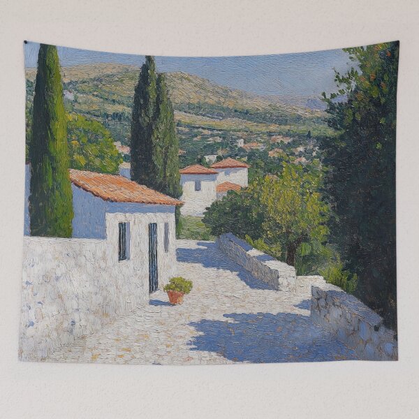 Item preview, Greece landscape | Post-impressionist painting style designed and sold by ComicsFactory.