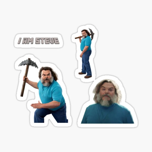 Vista previa del artículo con la obra «Paquete de pegatinas de Jack Black: Una película de Minecraft», diseñado y vendido por SkyeTheCat.