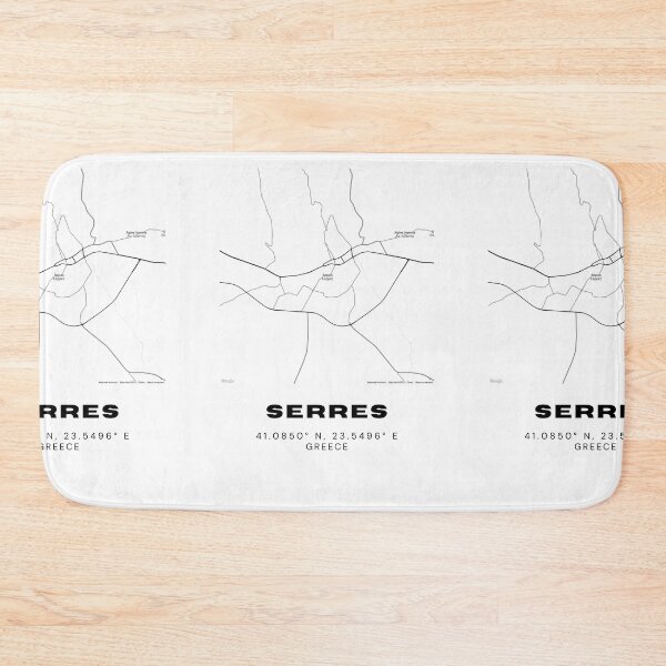 Item preview, Minimalist Black & White Serres, Greece City Map designed and sold by RM-Journey.