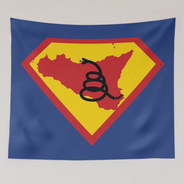 Item preview, SICILIAN SHIELD - Freedom Is The Superpower - Modern Gadsden Snake Flag - Dont Tread On Me SUPERHERO SICILY design designed and sold by pelagio.