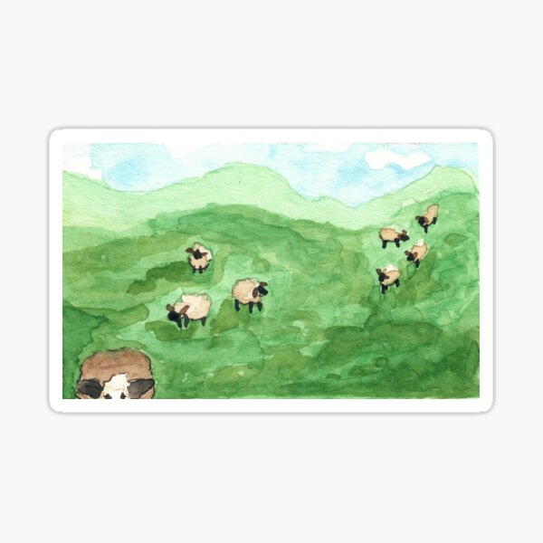 Item preview, Sheep on the Spring Hills designed and sold by JustPlainFfun.
