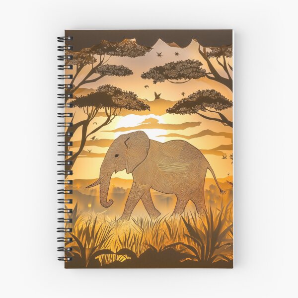 Item preview, Majestic Elephant at Sunrise – Layered Paper Cutout Savannah Art designed and sold by VividDreamsArt.