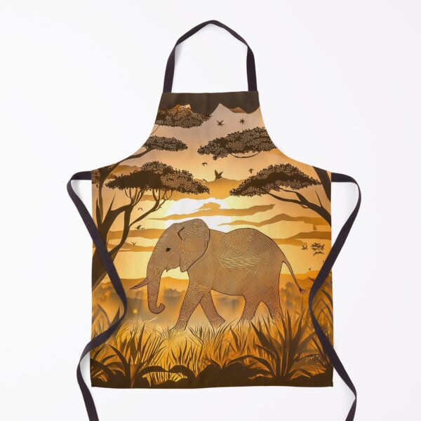 Item preview, Majestic Elephant at Sunrise – Layered Paper Cutout Savannah Art designed and sold by VividDreamsArt.