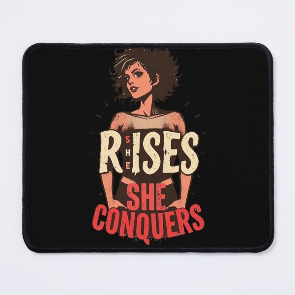 Item preview, She Rises, She Conquers – Vintage Typography Art designed and sold by AuraMotivate.