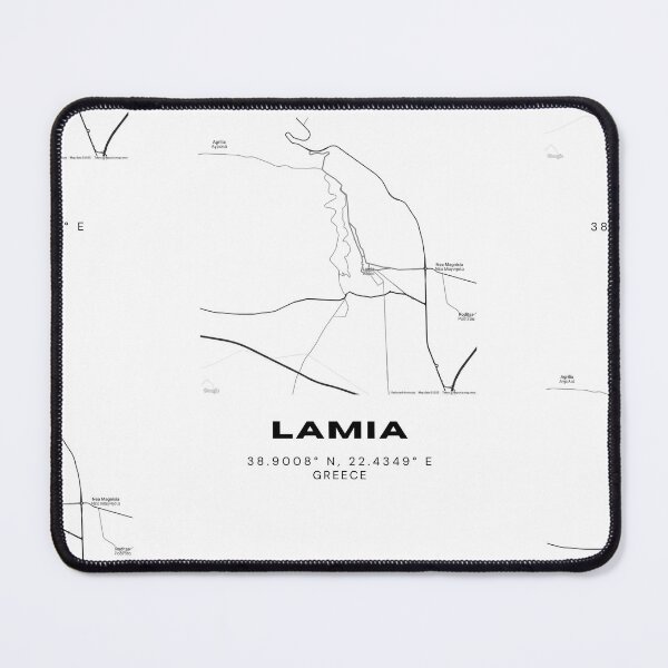 Item preview, Minimalist Black & White Lamia, Greece City Map designed and sold by RM-Journey.
