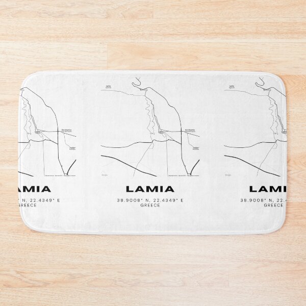 Item preview, Minimalist Black & White Lamia, Greece City Map designed and sold by RM-Journey.