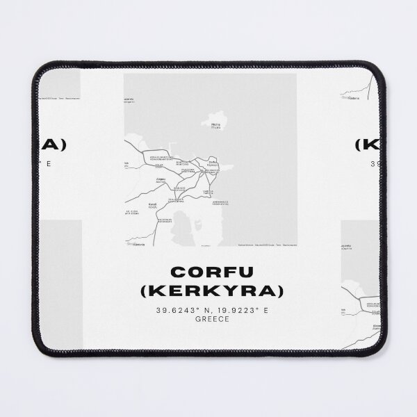 Item preview, Minimalist Black & White Corfu, Greece City Map designed and sold by RM-Journey.