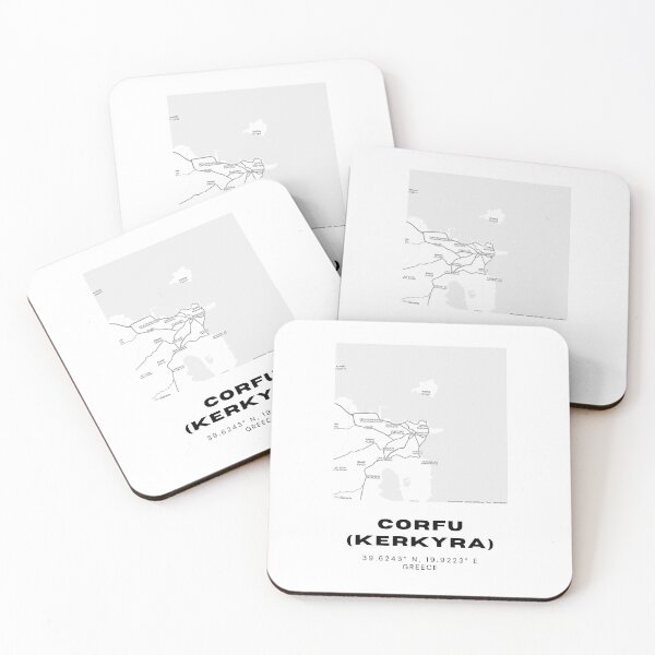 Item preview, Minimalist Black & White Corfu, Greece City Map designed and sold by RM-Journey.