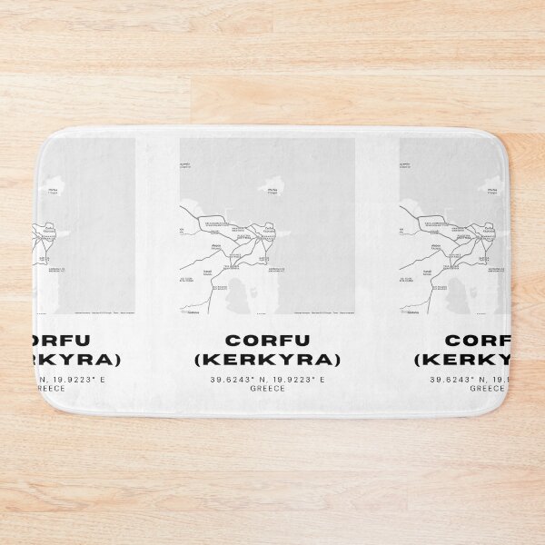 Item preview, Minimalist Black & White Corfu, Greece City Map designed and sold by RM-Journey.