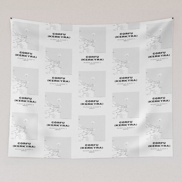 Item preview, Minimalist Black & White Corfu, Greece City Map designed and sold by RM-Journey.