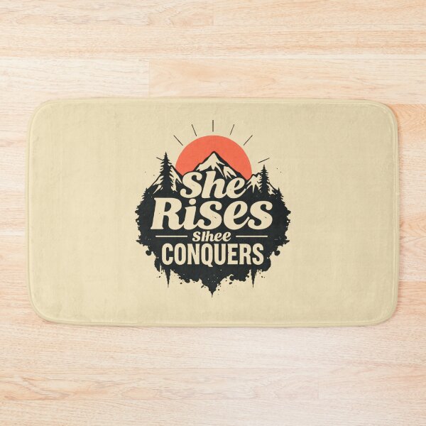 Item preview, She Rises, She Conquers – Motivational Retro Tee designed and sold by AuraMotivate.