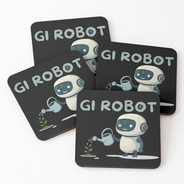 Item preview, GI Robot - Cute Gardening Bot - Eco-Friendly designed and sold by HappyHarmonyArt.