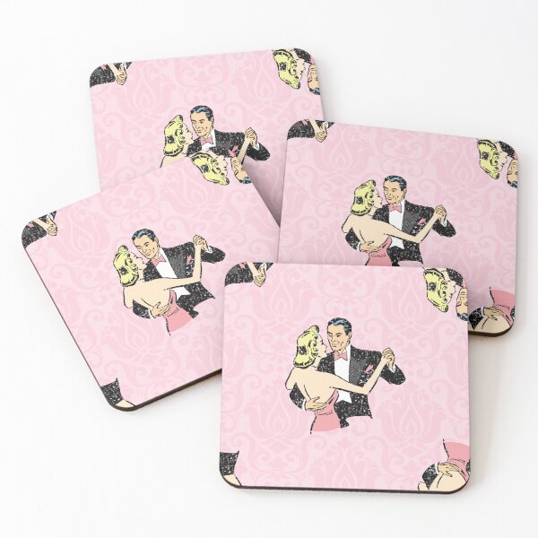 Item preview, dancing couple vintage ballroom pink damask designed and sold by Gossip Rag.