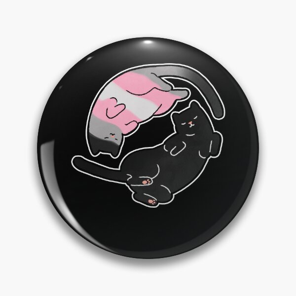 Item preview, Demigirl Cat Yin Yang LGBT Pride Flag designed and sold by Clara Hollins.