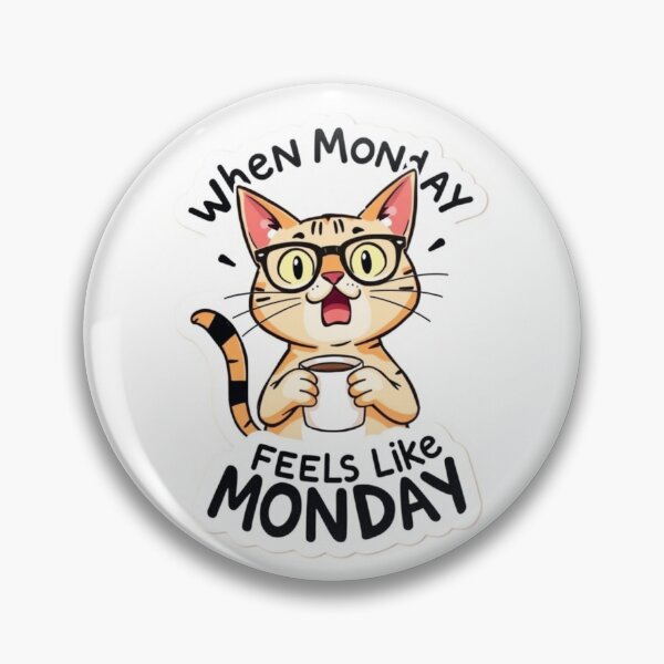 Item preview, Funny cat sticker feels like monday , I hate Mondays  designed and sold by OM-Designer06.