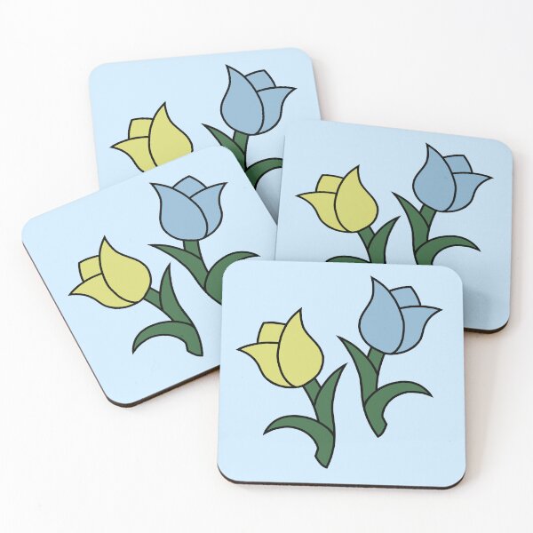 Item preview, Cute Tulips - Yellow & Blue designed and sold by TheeForestFox Shop.