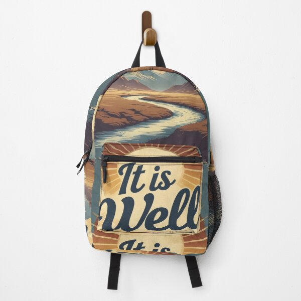 Item preview, It Is Well – Vintage Sunrise Over Mountains designed and sold by Kingdom-Mindset.