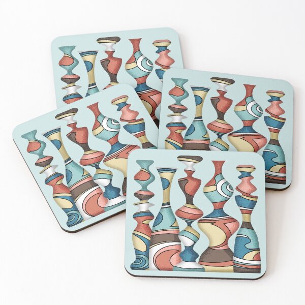 Item preview, Groovy Mid Century Modern Retro Candlesticks designed and sold by Elsy's Art.