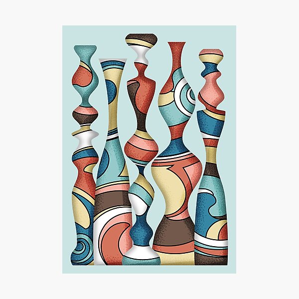 Item preview, Groovy Mid Century Modern Retro Candlesticks designed and sold by Elsy's Art.