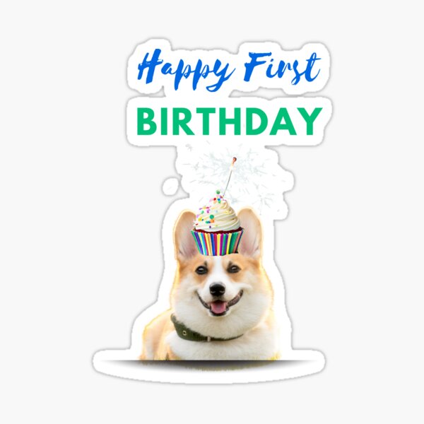 Item preview, 1st Birthday- Happy First Birthday Dog  designed and sold by Dexters Inspiring Creations.