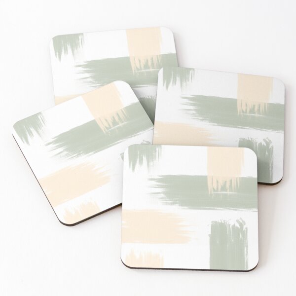 Item preview, Minimalist Abstract Brush Strokes in Sage Green and Beige designed and sold by JulzPink.