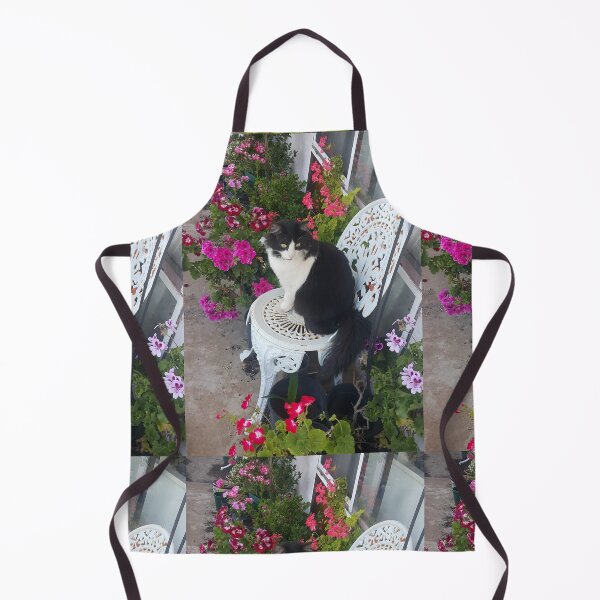Item preview, Tuxedo Cat Cute and Beautiful Flowers designed and sold by Sarah Rajkotwala.