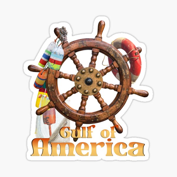 Gulf of America Ship's Wheel Adventure Sticker