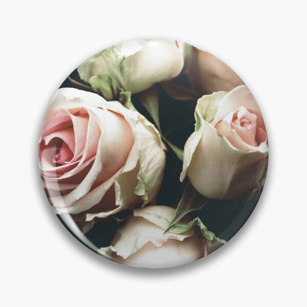 Item preview, Retro-Filtered Pale Pink Roses Against Very Dark Green Background designed and sold by CountyKent.