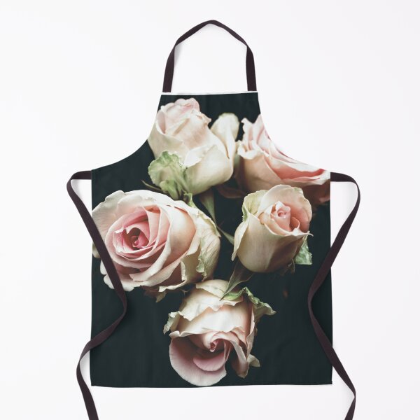 Item preview, Retro-Filtered Pale Pink Roses Against Very Dark Green Background designed and sold by CountyKent.