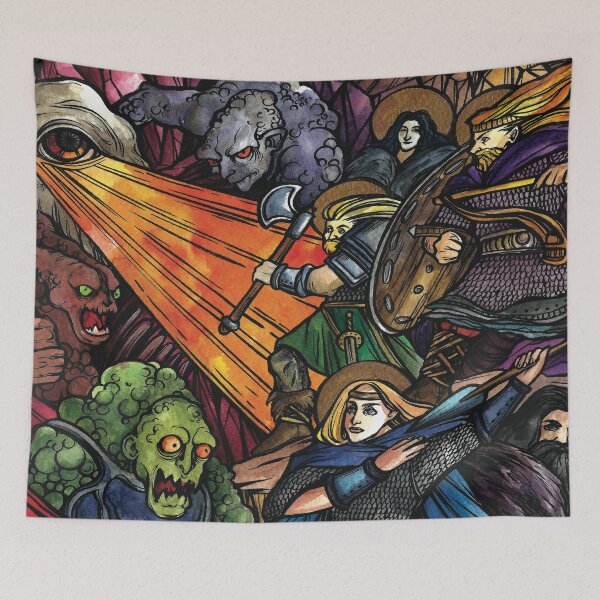 Item preview, Balor fights the Tuatha Dé Danann designed and sold by fateofthenorns.