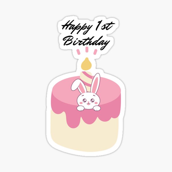 Item preview, 1st Birthday Bunny Cake Picture- Pillows, Gift Mugs, Bags, and More! designed and sold by Dexters Inspiring Creations.