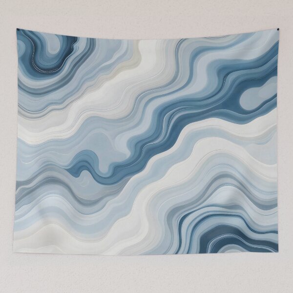 Item preview, Blue Marble Waves, Ocean Inspired Minimalistic Design, Modern Wavy Pattern, Swirling Blue Soothing Colors designed and sold by Kintsugi99.