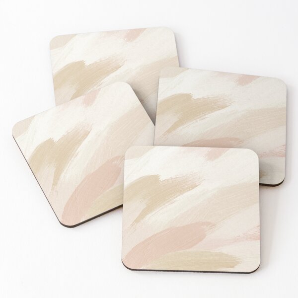 Item preview, Neutral Abstract Beige and Pink Brushstrokes Art by Synplus designed and sold by synplus.