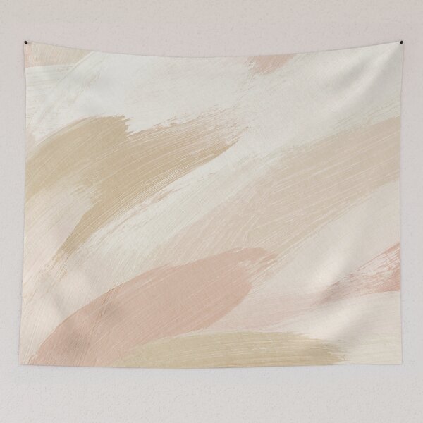 Item preview, Neutral Abstract Beige and Pink Brushstrokes Art by Synplus designed and sold by synplus.