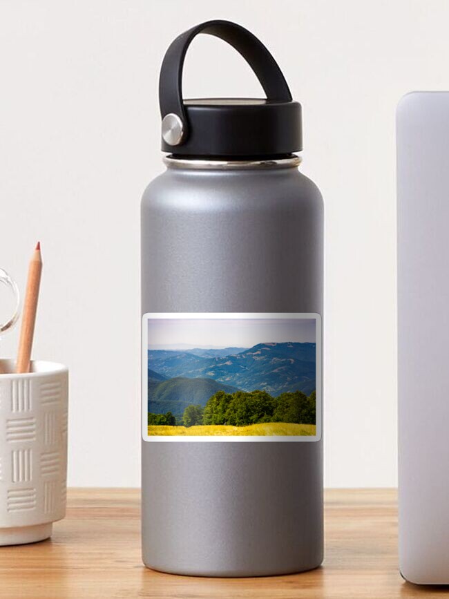 Thumbnail 1 of 3, Sticker, forested hills of Carpathian mountains designed and sold by mike-pellinni.