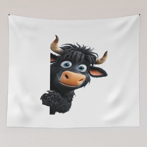 Item preview, Cheerful  Black Bull Character designed and sold by AxstinGraphics.