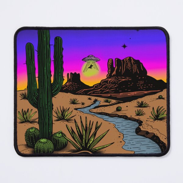Item preview, Desert Cactus and UFO designed and sold by Onehappyhook.