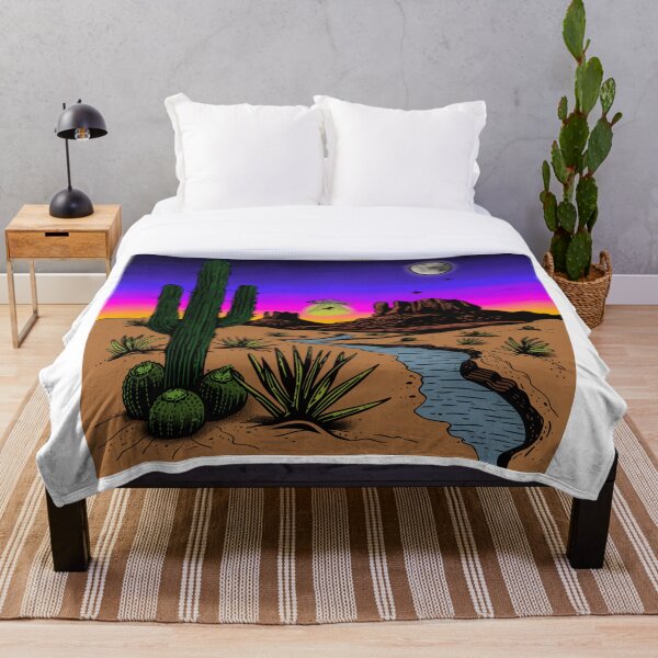 Item preview, Desert Cactus and UFO designed and sold by Onehappyhook.