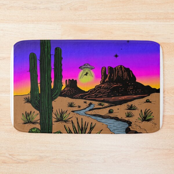 Item preview, Desert Cactus and UFO designed and sold by Onehappyhook.