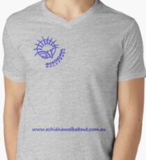 Echidna Walkabout logo blue horizontal text Men's V-Neck T-Shirt